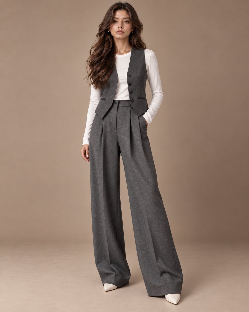 The Kensington Wide-Leg Tailored Trousers