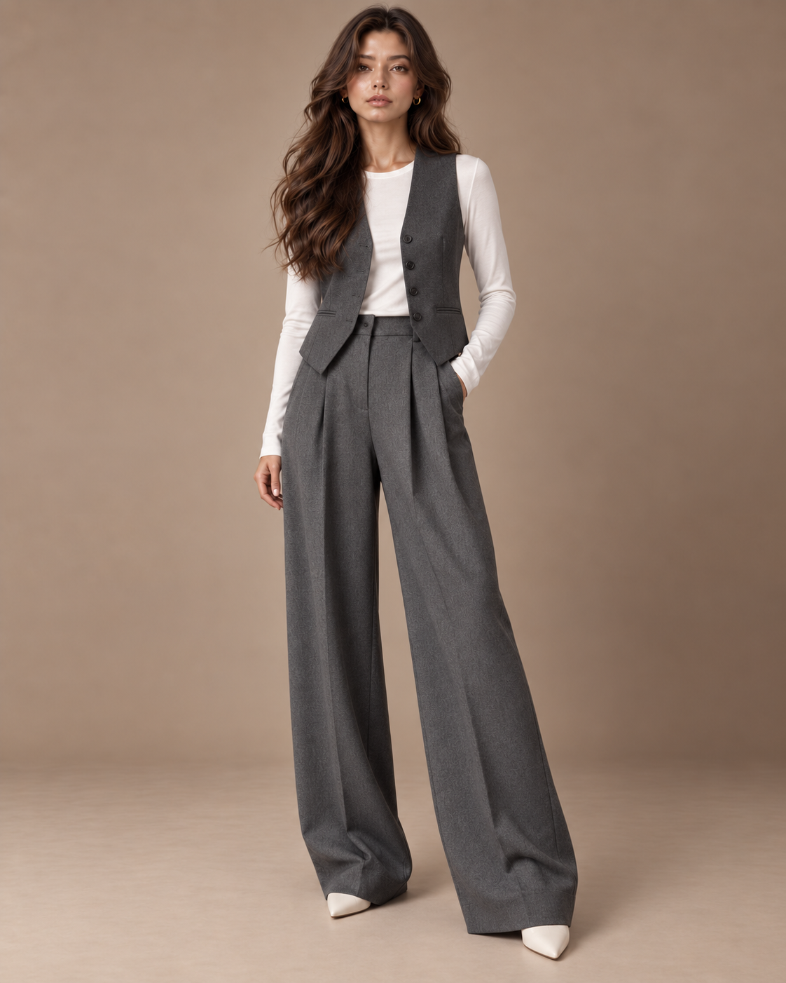 The Kensington Wide-Leg Tailored Trousers