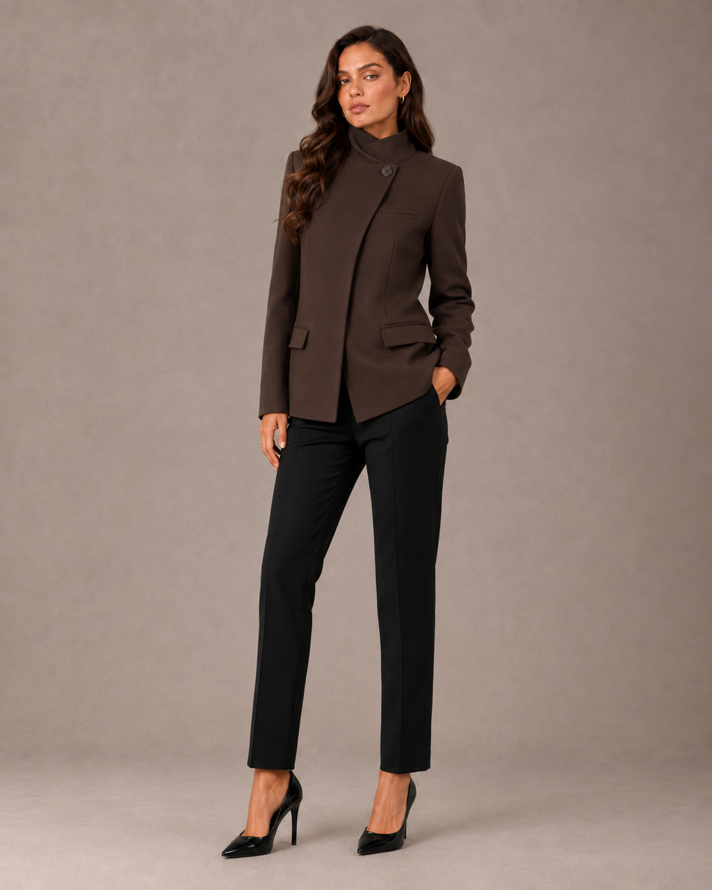 The Kensington High-Neck Blazer