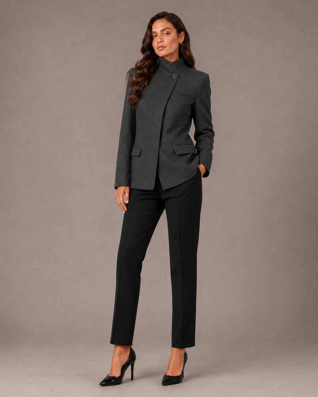 The Kensington High-Neck Blazer