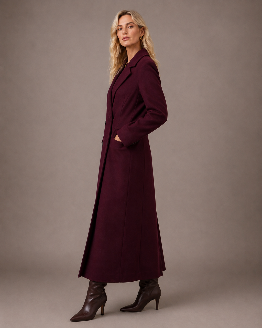 The Belgravia Burgundy Coat