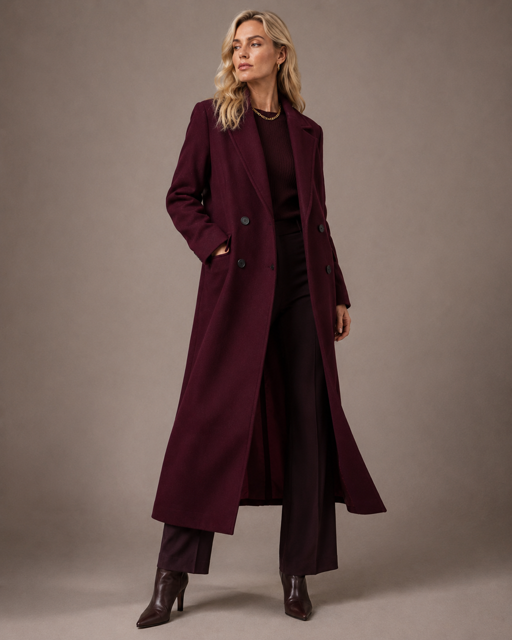 The Belgravia Burgundy Coat