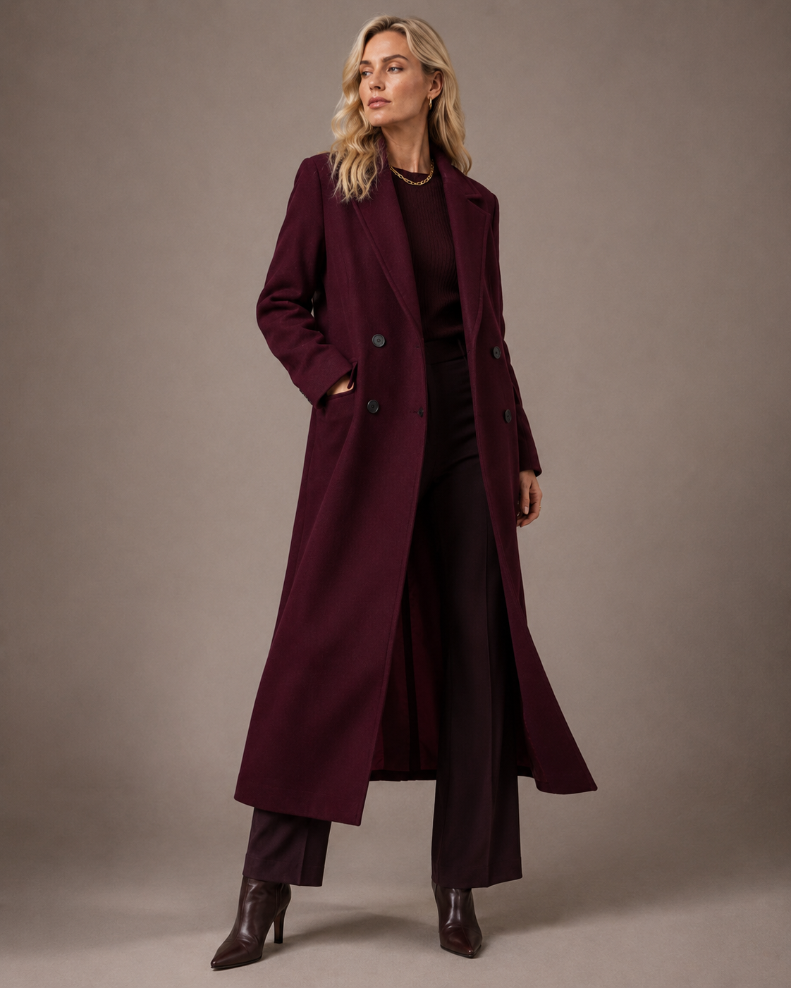 The Belgravia Burgundy Coat