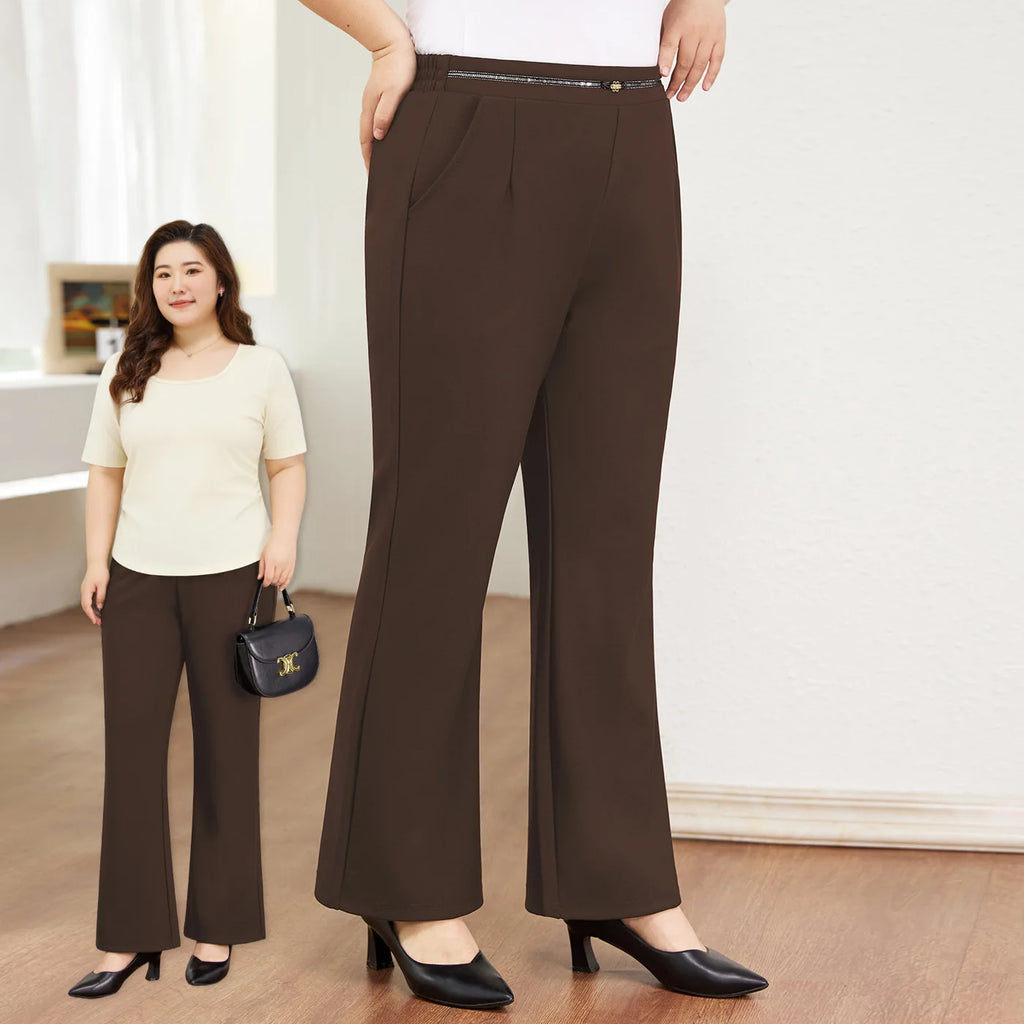 Spring Autumn Pants Women Red Pencil Trousers High Waisted Plus Size 7XL 6XL Black Office Lady Stretched Elastic Female Clothes