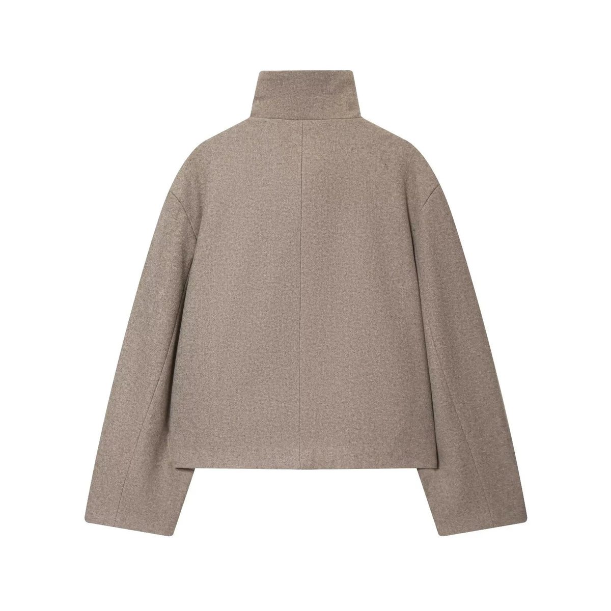 European and American 2025 Winter New Women's Loose and Casual Style Simple Long Sleeve Buckle Stand up Collar Coat