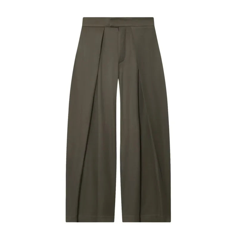 Women Mid Waist Pants Set Two Piece Casual Flowing Belted Jacket Front Pleat Trousers 2 Piece Set Women Outfit