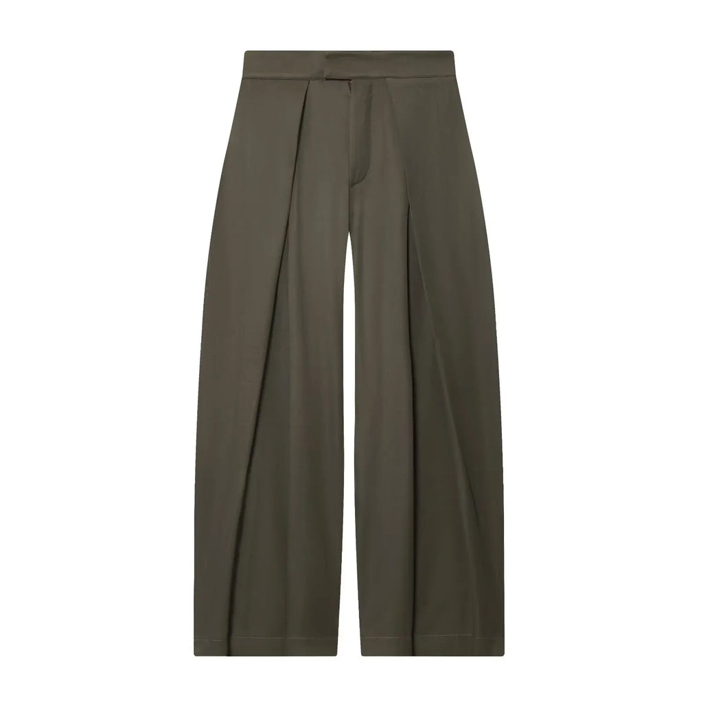 Women Mid Waist Pants Set Two Piece Casual Flowing Belted Jacket Front Pleat Trousers 2 Piece Set Women Outfit