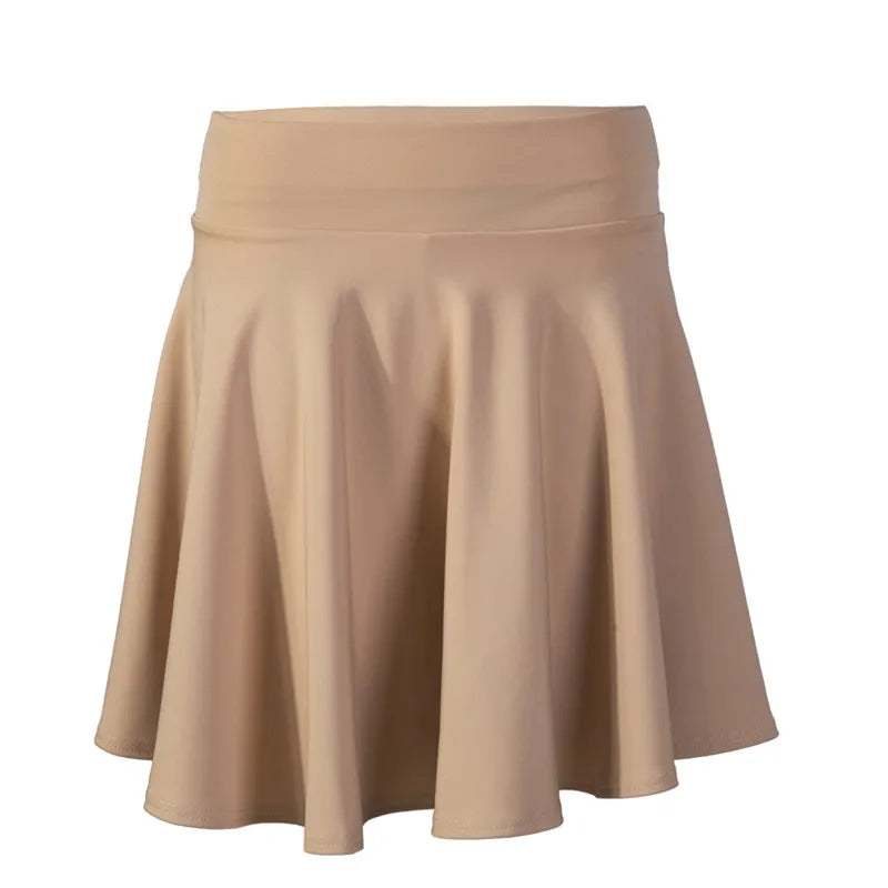 2025 Flared Skirts Women's Basic Shorts Skirt Fashion Versatile Black Casual Mini Skater Medium Pleated Fluffy Skirt Plus Size