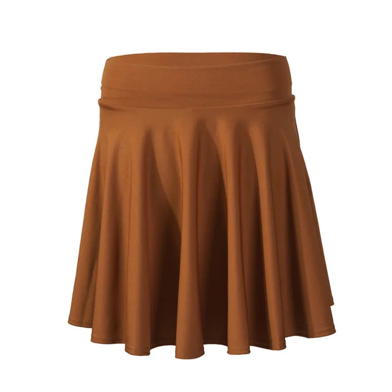 2025 Flared Skirts Women's Basic Shorts Skirt Fashion Versatile Black Casual Mini Skater Medium Pleated Fluffy Skirt Plus Size