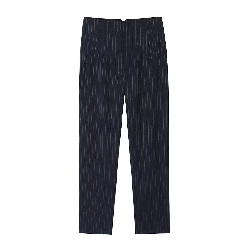 HXAO Office Wear Women'S Formal Pants Pleated High Waist Pants For Women Casual White Cropped Trousers Blackpink Woman Pants