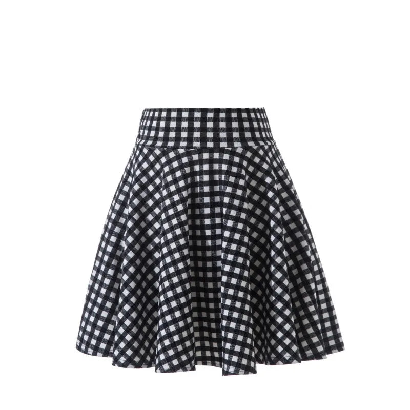 2025 Flared Skirts Women's Basic Shorts Skirt Fashion Versatile Black Casual Mini Skater Medium Pleated Fluffy Skirt Plus Size