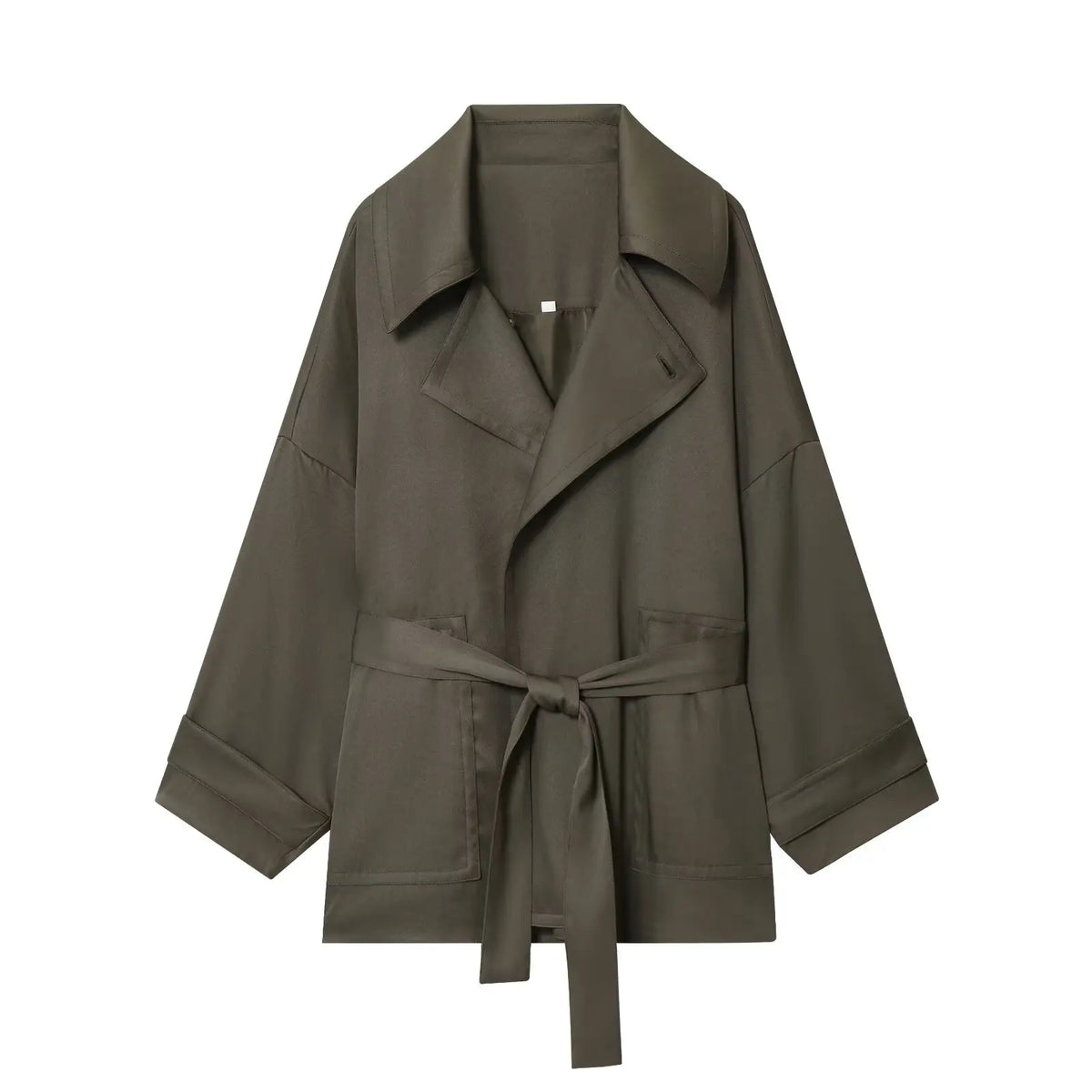 Women Mid Waist Pants Set Two Piece Casual Flowing Belted Jacket Front Pleat Trousers 2 Piece Set Women Outfit