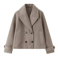Willshela Women Fashion Solid Double Breasted Trench Jackets Vintage Lapel Neck Long Sleeves Female Chic Lady Outfits