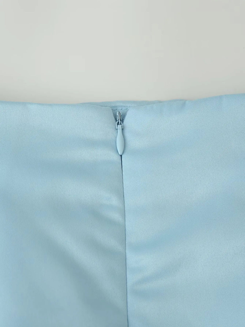 Women High Waist Satin Midi Skirt Back Center Split Invisible Zipper Fully Lined Straight Skirts