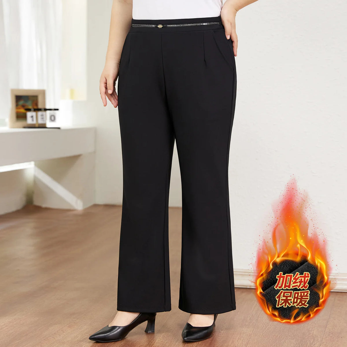 Spring Autumn Pants Women Red Pencil Trousers High Waisted Plus Size 7XL 6XL Black Office Lady Stretched Elastic Female Clothes