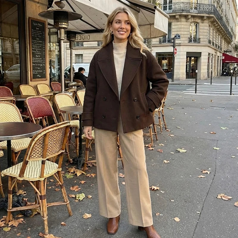 Willshela Women Fashion Solid Double Breasted Trench Jackets Vintage Lapel Neck Long Sleeves Female Chic Lady Outfits